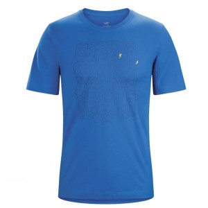 Men's Arc'teryx Block S/S T Shirts Blue India | JU65-670