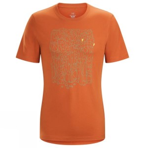 Men's Arc'teryx Block S/S T Shirts Orange India | YW14-260