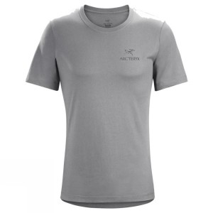 Men's Arc'teryx Emblem Short Sleeve T Shirts Grey India | JE97-200