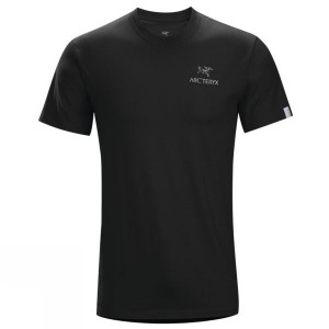 Men's Arc'teryx Emblem Short Sleeve T Shirts Black India | DP34-710