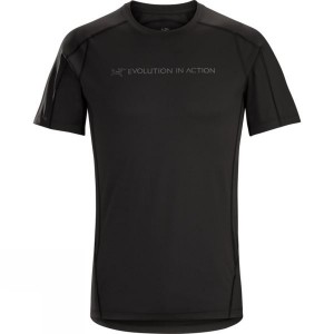 Men's Arc'teryx Phasic Evolution Short Sleeve Crew Black India | RC39-518