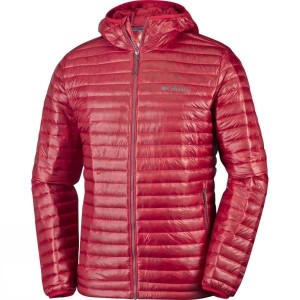 Men's Columbia Platinum Plus 740 TurboDown Hooded Insulated Jackets Red India | ZO68-347