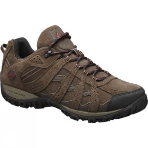 Men's Columbia Redmond Leather Omni-Tech Approach Shoes Dark Brown / Red India | CX32-094