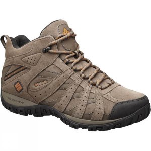 Men's Columbia Redmond Mid Leather Omni-Tech Walking Boots Khaki India | DY38-945