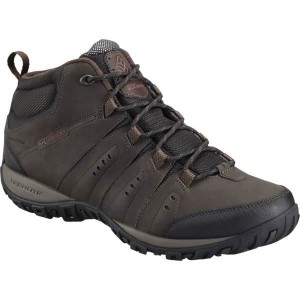 Men's Columbia Woodburn II Chukka Trail Shoe Walking Boots Dark Brown / Red India | NW25-102