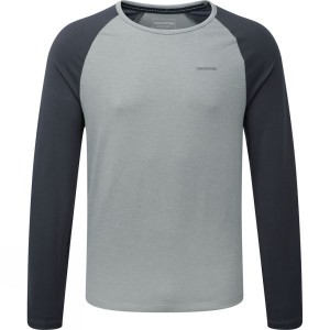 Men's Craghoppers Maple Long Sleeve T Shirts Grey / Dark Grey India | RD17-074