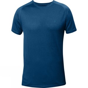 Men's Fjallraven Abisko Trail T Shirts Dark Blue India | WZ21-502