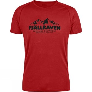 Men's Fjallraven Abisko Trial Print T Shirts Red India | TT05-849