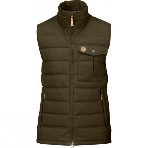 Men's Fjallraven Övik Lite Vest Insulated Jackets Dark Olive India | PZ60-516