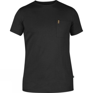 Men's Fjallraven Övik Pocket T Shirts Black India | VC98-790