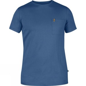 Men's Fjallraven Övik Pocket T Shirts Blue India | WA53-135