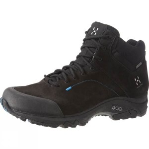 Men's Haglofs Ridge Mid GT Walking Boots Black / Blue India | BC69-161