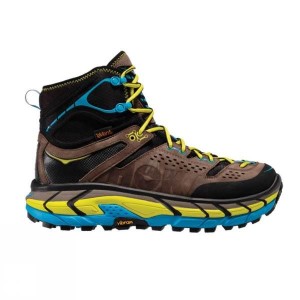 Men's Hoka One One Tor Ultra Hi WP Shoe Walking Boots Brown / Yellow India | TP94-819