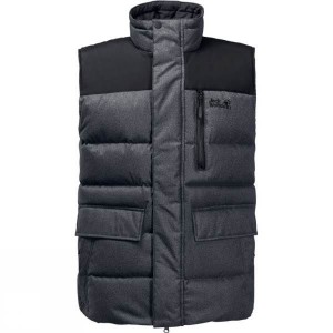 Men's Jack Wolfskin Baffin Bay Vest Insulated Jackets Black India | CC97-337