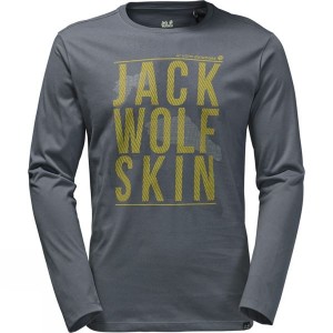 Men's Jack Wolfskin Floating Ice Long Sleeve T Shirts Dark Grey India | YG64-555