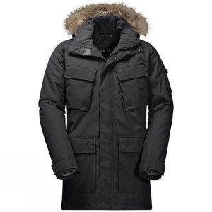 Men's Jack Wolfskin Glacier Canyon Parka Insulated Jackets Black India | WF57-345