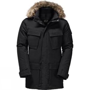 Men's Jack Wolfskin Glacier Canyon Parka Insulated Jackets Black India | YQ96-573