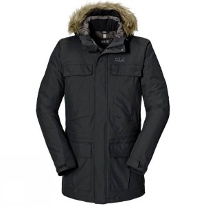 Men's Jack Wolfskin Halifax Parka Insulated Jackets Black India | QH69-159