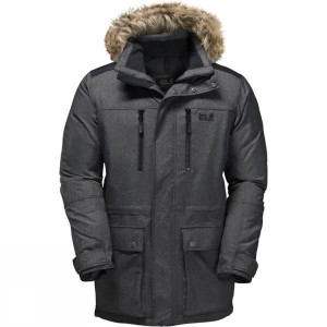 Men's Jack Wolfskin The Bering Polar Parka Insulated Jackets Black India | FH27-673