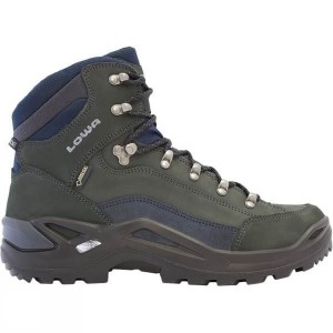 Men's Lowa Renegade GTX Mid Wide Walking Boots Dark Grey / Navy India | KD49-256