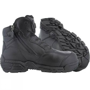 Men's Magnum Stealth Force 6.0 Side Zip Toe Bumper Composite Toe and Plate Walking Boots Black India | LO36-052