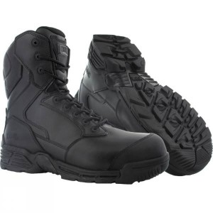 Men's Magnum Stealth Force 8.0 Waterproof Side Zip Composite Toe and Plate Walking Boots Black India | GL29-455