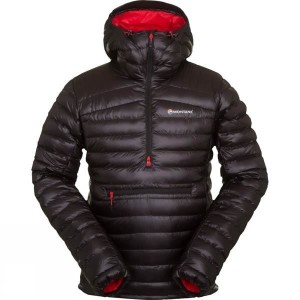 Men's Montane Featherlite Down Pro Pull-On Insulated Jackets Black / Red India | ZP92-705