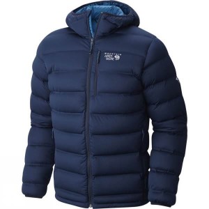 Men's Mountain Hardwear StretchDown Plus Hooded Insulated Jackets Navy India | OO89-003