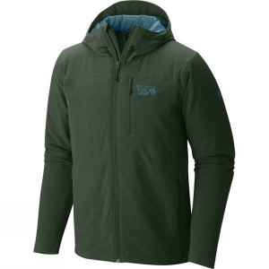 Men's Mountain Hardwear Super Conductor Hooded Insulated Jackets Dark Green India | DF89-811