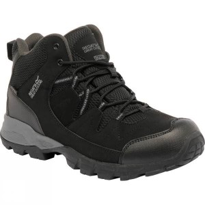 Men's Regatta Holcombe Mid Walking Boots Black India | CS63-711