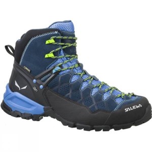 Men's Salewa Alp Trainer Mid GTX Walking Boots Dark Blue / Grey India | ZM97-128