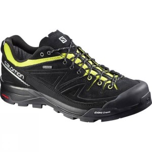 Men's Salomon X Alp LTR GTX Approach Shoes Black / Green India | QC20-472