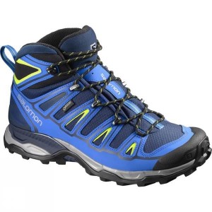 Men's Salomon X Ultra Mid 2 GTX Walking Boots Blue India | JB98-565