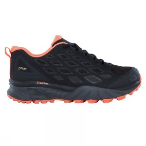 Men's The North Face Endurus Hike GTX Approach Shoes Black / Coral India | BP73-334