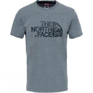 Men's The North Face Short Sleeve Woodcut Dome T Shirts Grey India | MC88-339