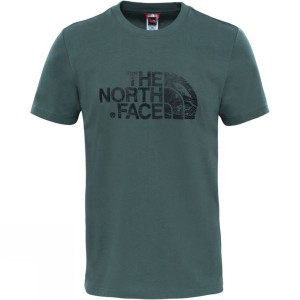 Men's The North Face Short Sleeve Woodcut Dome T Shirts Green India | YK44-829