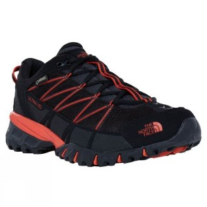 Men's The North Face Ultra 110 GTX Approach Shoes Black / Coral India | YR51-189