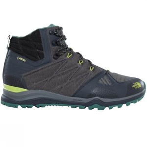 Men's The North Face Ultra Fastpack II Mid GTX Walking Boots Grey / Green India | ZY57-956