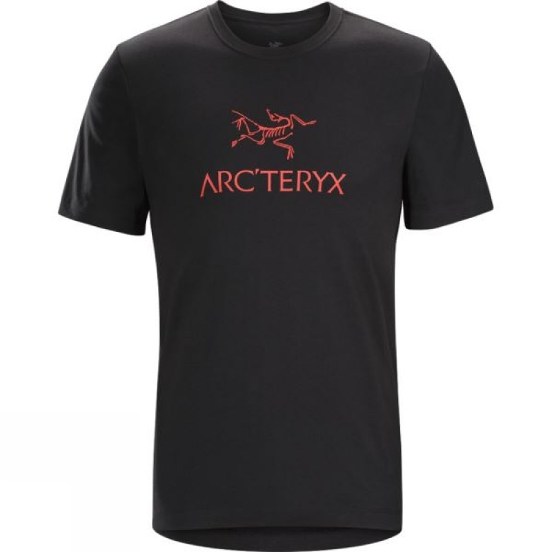 Men\'s Arc\'teryx Arc\'word HW Short Sleeve T Shirts Black India | RC96-067