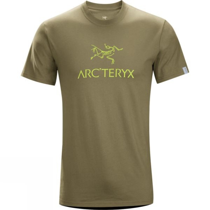 Men\'s Arc\'teryx Arc\'word Short Sleeve T Shirts Olive India | LV16-919