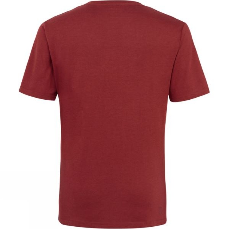 Men's Ayacucho Face T Shirts Dark Red India | SO22-728