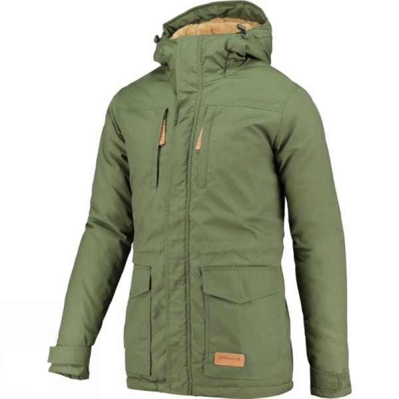 Men's Ayacucho Highland Winter Parka Insulated Jackets Green India | ZQ39-178