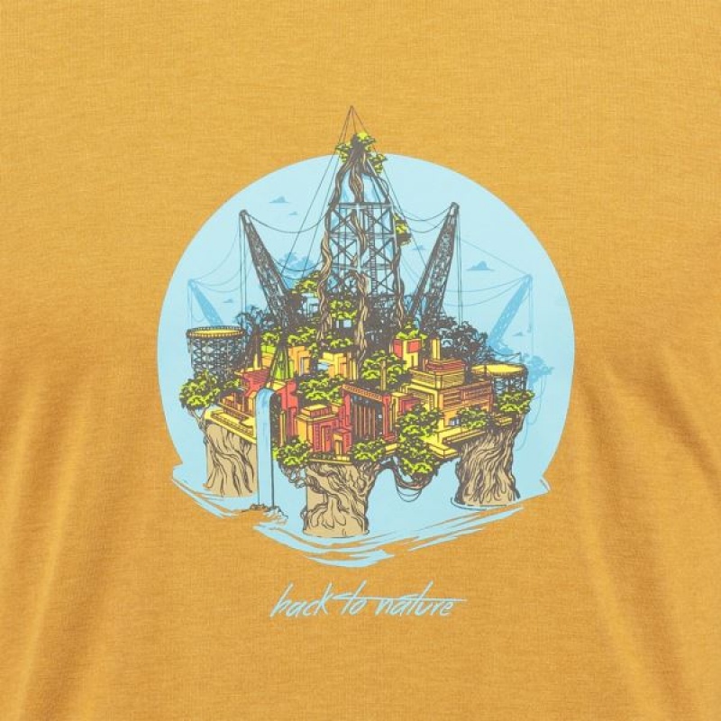 Men's Ayacucho Oil Rig T Shirts Gold India | LR91-480