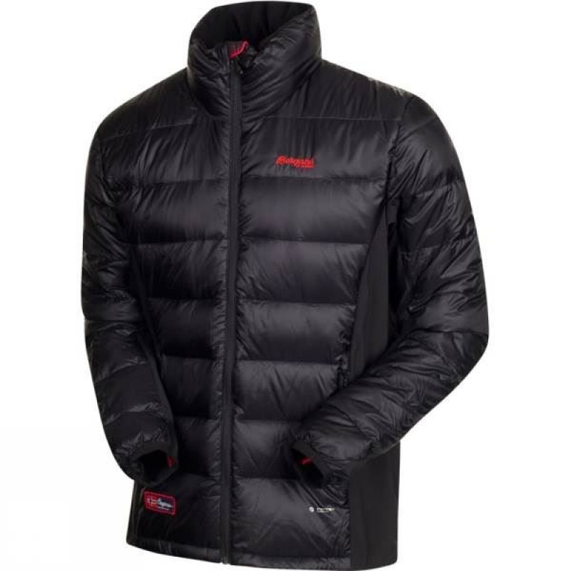 Men\'s Bergans Myre Down Insulated Jackets Black / Red India | UR10-354