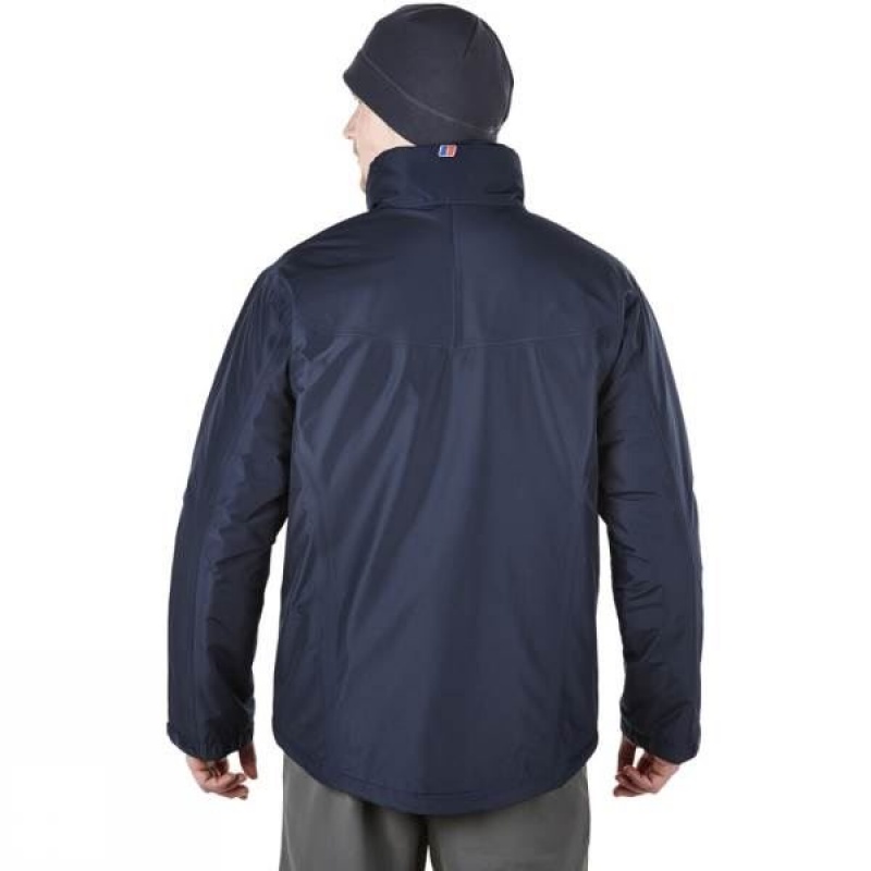 Men's Berghaus Thunder Hydroloft Insulated Jackets Navy India | GI52-237