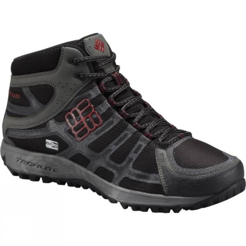 Men\'s Columbia Conspiracy III Mid Outdry Approach Shoes Dark Grey / Red India | AY15-988