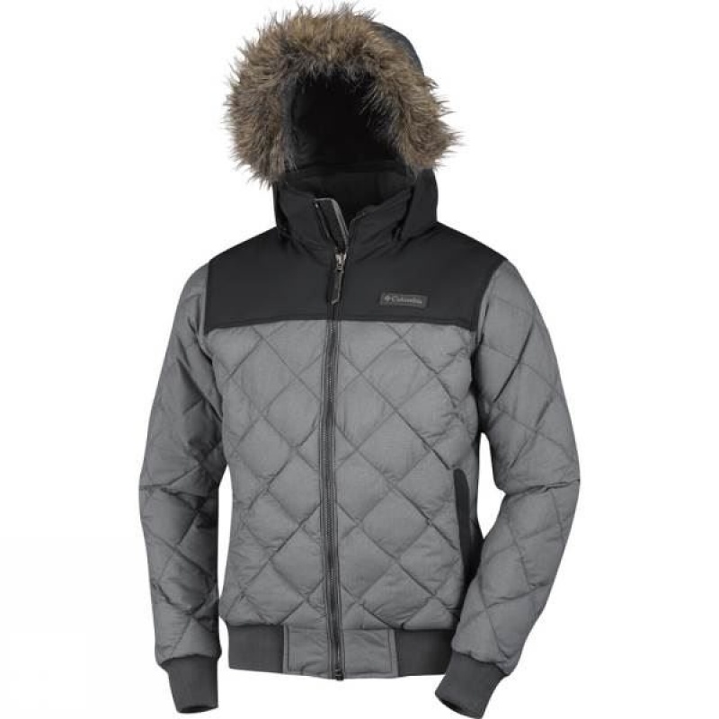 Men's Columbia Dechen Bomber Insulated Jackets Grey / Black India | AR48-568