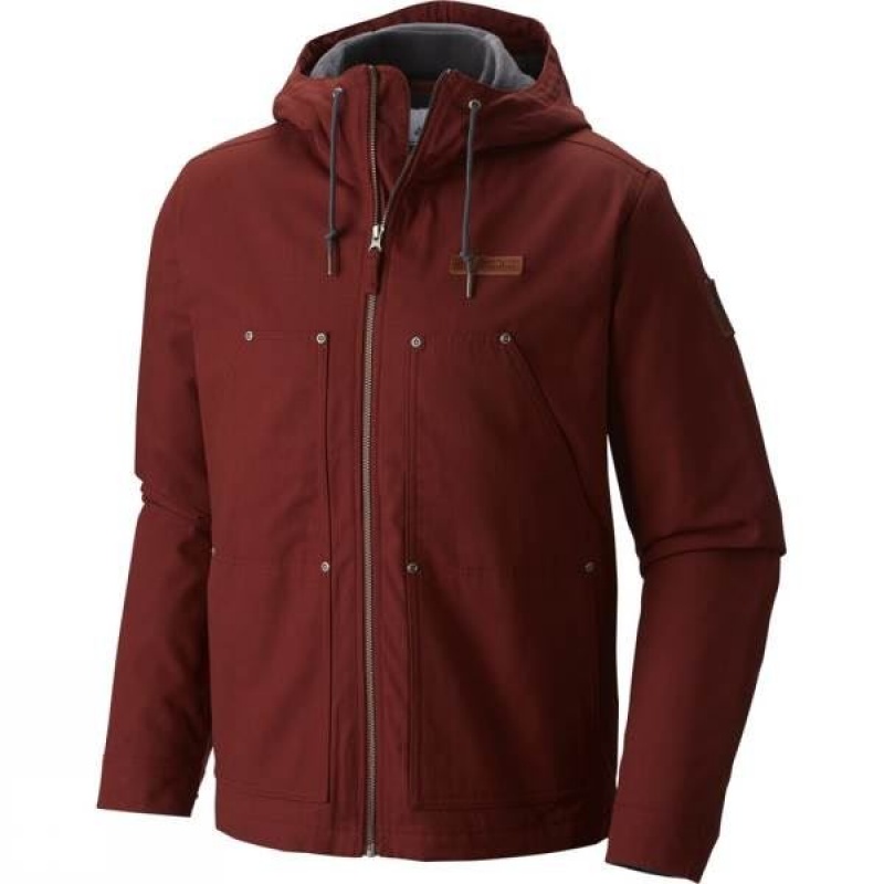 Men\'s Columbia Loma Vista Hooded Insulated Jackets Dark Red India | SZ27-606