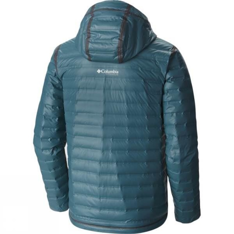 Men's Columbia OutDry Ex Gold Down Hooded Insulated Jackets Green India | LM12-423