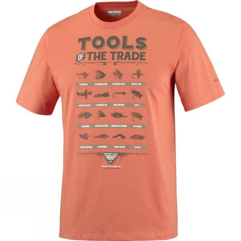 Men\'s Columbia PFG Tools Elements Short Sleeve T Shirts Orange India | LK10-625